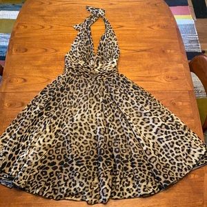Leopard halter dress